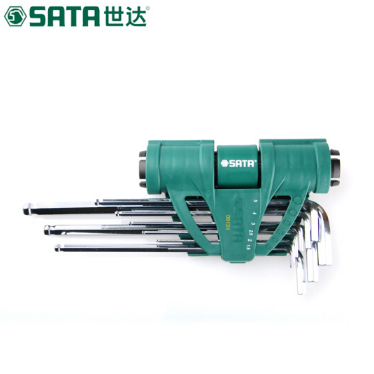 世达(SATA)9件增力型加长球头内六角扳手组套货号09...